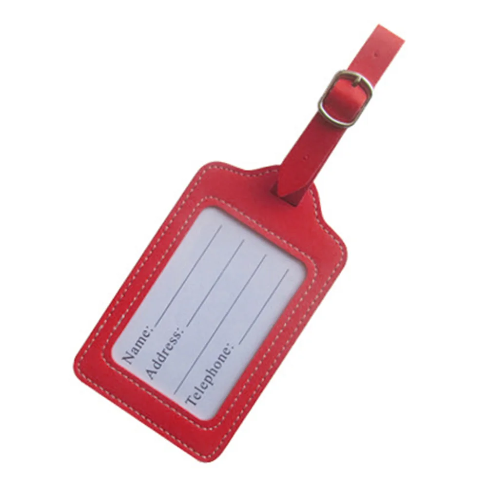 

PU Leather Checked Boarding Suitcase Straps Baggage Fashion Luggage Tag Address Holder Identifier Letter Portable Label Travel