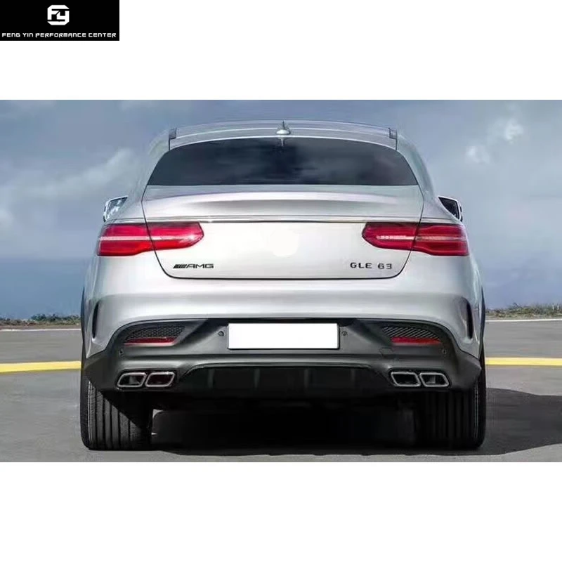 GLE Coupe GLE63 AMG стиль PP Неокрашенный передний бампер задний диффузор гоночные грили для Mercedes Benz GLE Coupe Комплект кузова автомобиля