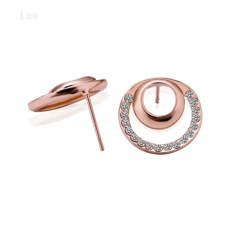 small stud earrings round crystal roman jewelry cute circle to party | Украшения и аксессуары