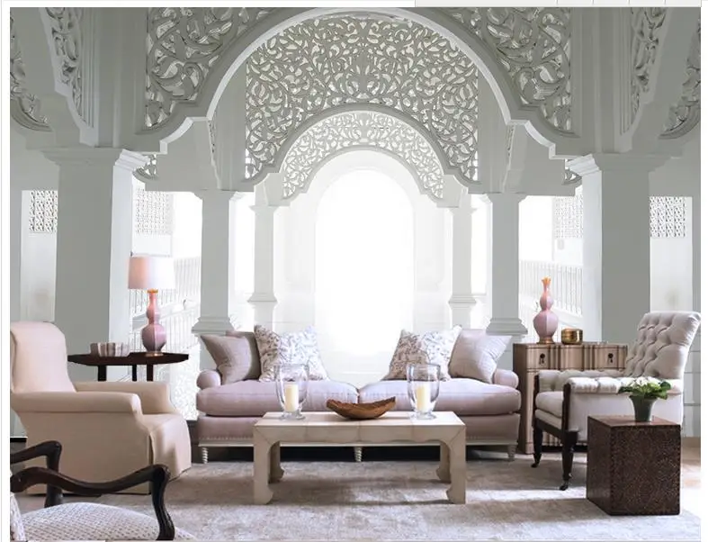 

Custom 3d photo wallpaper for walls 3 d wall murals wallpaper 3D European style white building palace living room TV wall paper