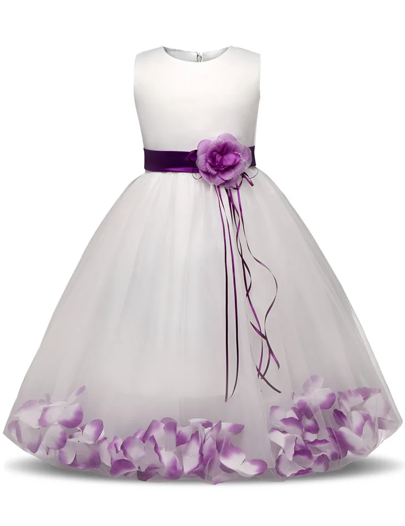 little girl skirt dress Flower Girl Baby Wedding Dress Fairy Petals Children's Clothing Girl Party Dress Kids Clothes Fancy Teenage Girl Gown 4 6 8 10T baby dresses cheap