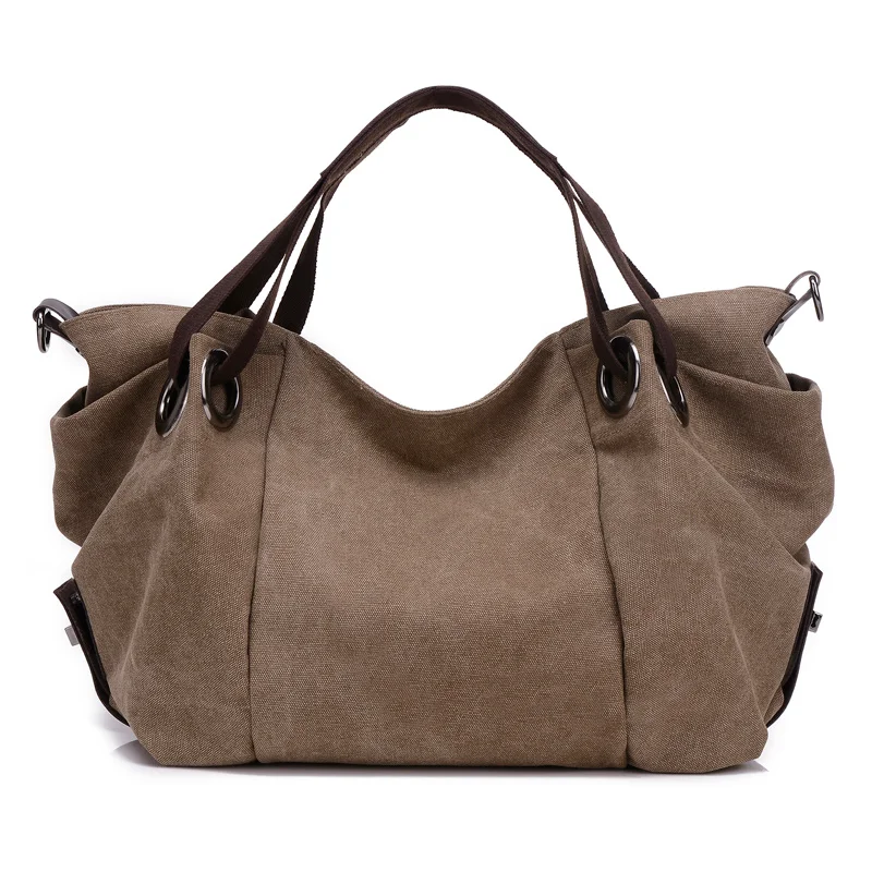 

Women's Big Capacity Handbag Casual Canvas Cross Body Bag KVKY Soft Tote