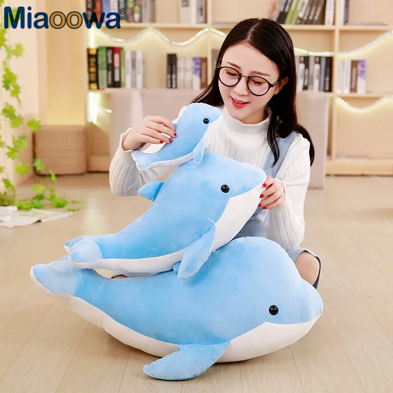 Miaoowa 1pc 40cm Lovely Dolphin Plush Toy Cartoon Stuffed Animal Fish Doll Cute Toys Gift for Children Creative Birthday Present