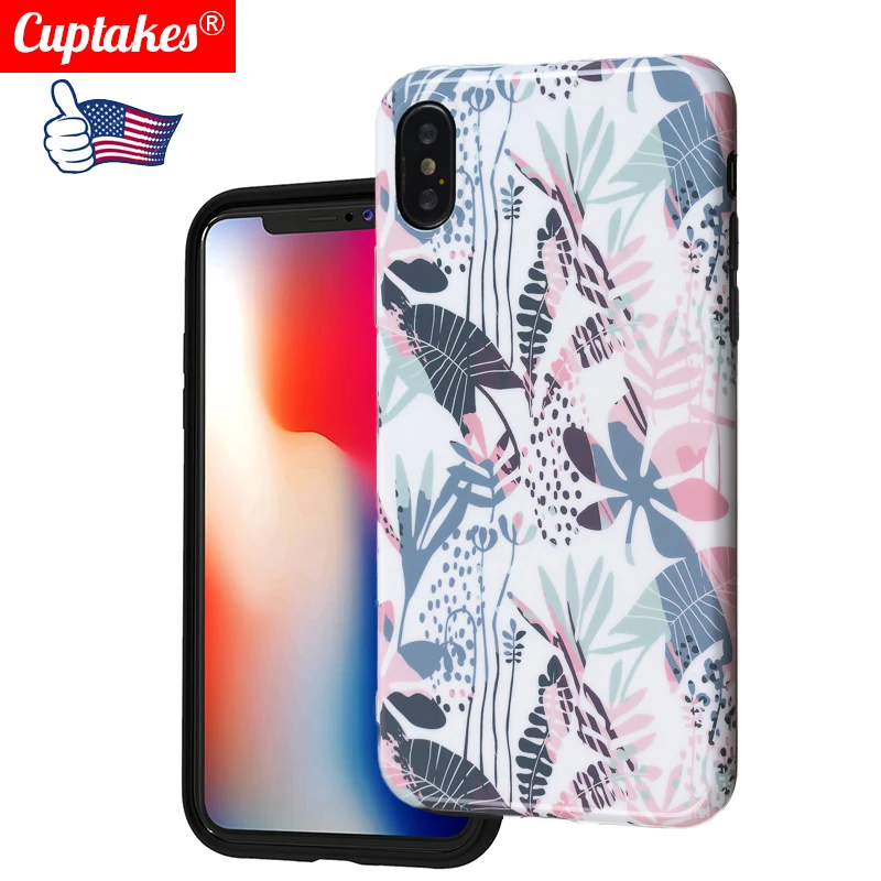 

Soft Silicone Case for iPhone X 10 XS Max XR 7 Plus 8 6S 6 Full Cover tropical Art Fashion Colorful Print Sexy Floral Lace