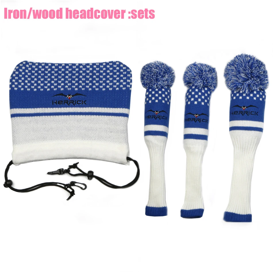 New Golf Clubs Fairway Wood headcovers knitting wool covers 1#3#5# covers irons headcover Golf Accessories Free Shipping