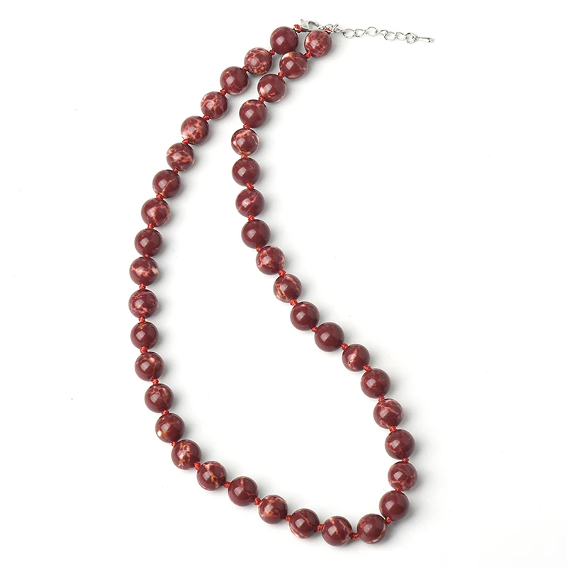 

The red Like Tomato with Orange stripes and Fashion and Elegance 10 MM Red Syn-thetic emperor stone Necklace