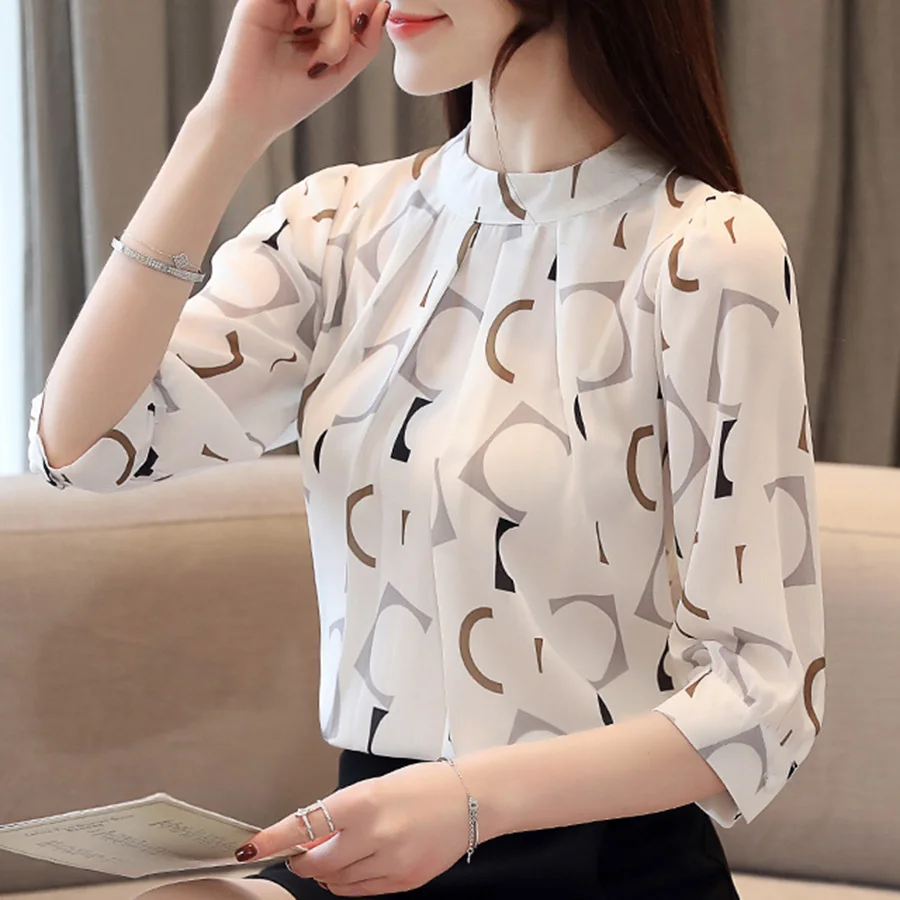 women blouse shirt 2019 women blouses fashion chiffon female blusas new summer bottoming short sleeve shirt women blouse shirt