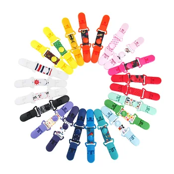 

22 Colors Baby Pacifier Clip Infant Dummy Nipple Soother Handkerchief Holder Kid Cartoon Double-headed Anti-drop Tool