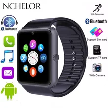 Новые Bluetooth умные часы мужские GT08 с сенсорным экраном спортивные часы Поддержка TF sim-карты камера вызов для iPhone IOS Android телефон
