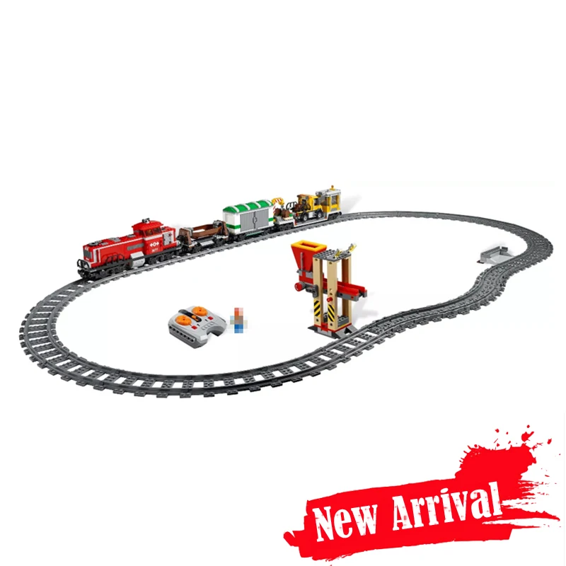 

LEPIN 02039 Red Cargo Train City Remote Control RC Building Blocks Bricks Toys DIY For Boys oyuncak Compatible with 3677
