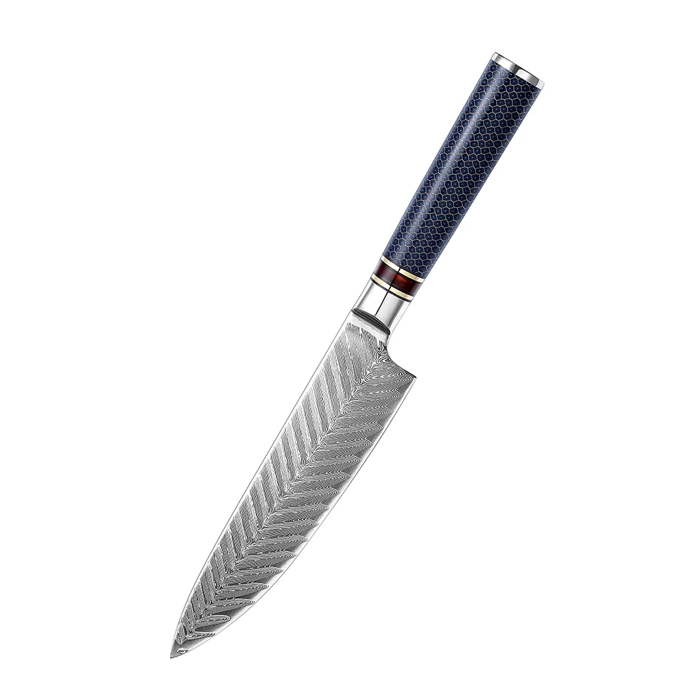 NANHAIONE нож шеф-повара Дамасская сталь 8 дюймов высокоуглеродистой 67 слоев VG 10 Дамасская кухонная Knives-CL135 Gyutou