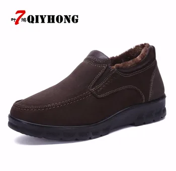 

Men Boots Winter With Fur Warm Snow Boots Men Winter Boots High quality dad boots Men Footwear Fashion Rubber Ankle Shoes