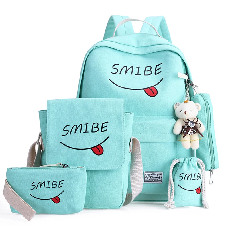 baratas Impressão Do Saco De escola Mochila Estudantes mochila de Lona sacos de escola para adolescentes meninas Urso Bolsa de ombro Mochila sacos Mochilas