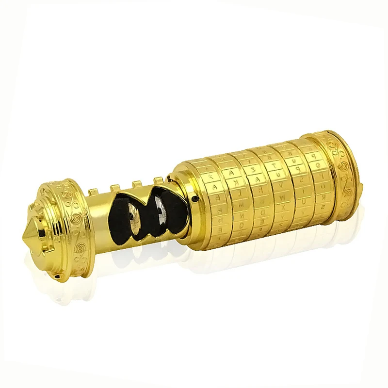 

real game Room Escape props The Gold Da Vinci Code lock 6 alphabetic code lock chamber tank top props Including rings