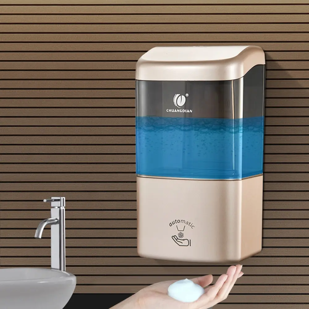 

CHUANGDIAN 600ml Wall-mounted Auto IR Sensor Foam Soap Dispenser Bathroom Foaming Soap Container Box Adjustable Foam Control
