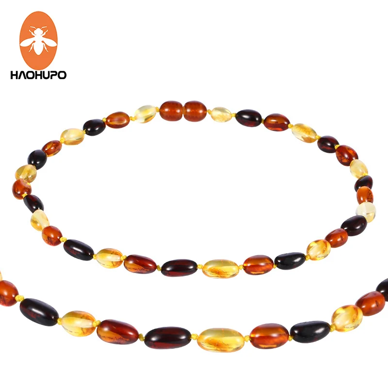 spesifikasi HAOHUPO 5 Baru Desain Baroque Natural Baltic Amber Gigi Kalung untuk Bayi Ambre Perhiasan Batu Alam 32 33 cm bayi Hadiah