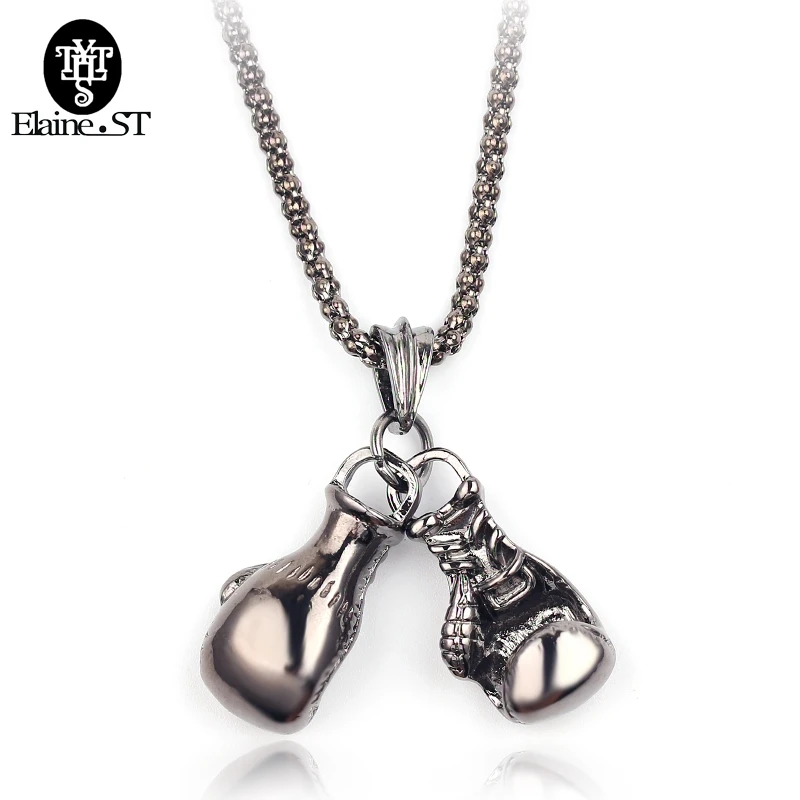 

Wholesale 10Pcs/Lot Sport Fitness Jewelry Men Necklace&Pendant Pair Boxing Glove Chain Pendants Necklace Choker Collares Bijoux