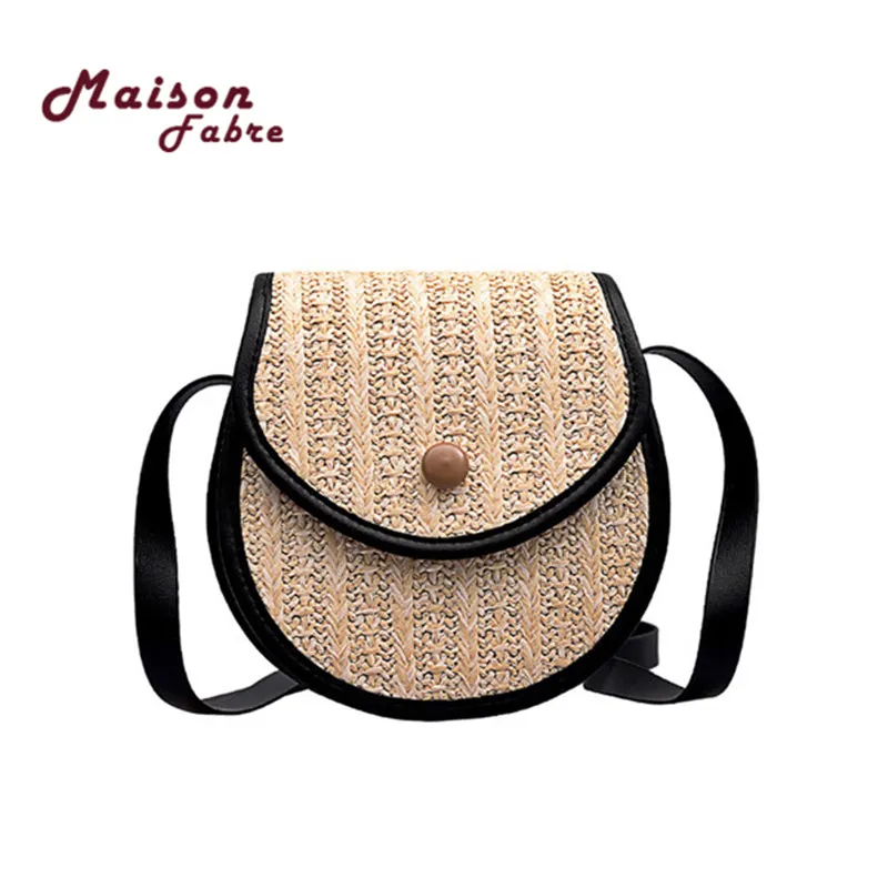 

Summer Beach Straw Bags Mini Woven Hasp Sweet Pastoral Style Rattan Bag bolso mimbre Candy Color Shoulder Bag Phone Bag