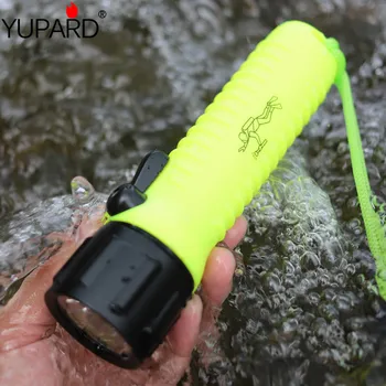 

YUPARD Waterproof Underwater diver Diving Q5 LED Flashlight Torch Lamp white yellow light AA battery fishing camping hunting