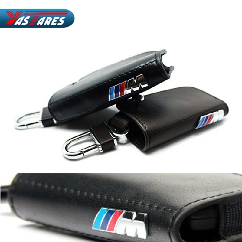 

Leather key holder sticker For bmw x1 x3 x4 x5 x6 116i 118i 320i 316i 325i 330i E90 F10 F20 F30 530i keychain holder cover bag