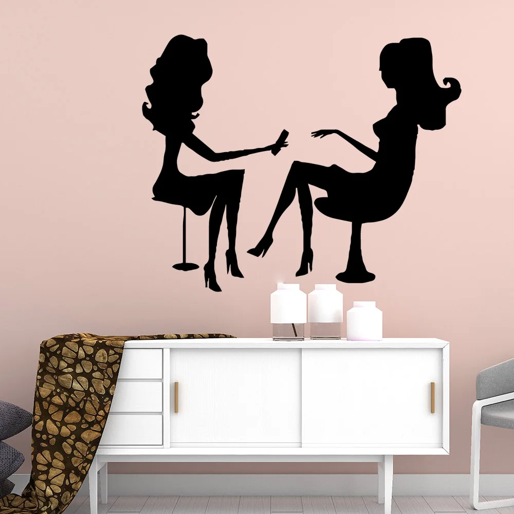 

Carved beauty salon Wall Stickers Modern Fashion Wall Sticker For Baby Kids Rooms Decor Decoration Accessories