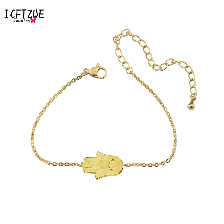 ICFTZWE Gold Silver Chain Evil Eye Jewelry Judaica Hamsa Jewish