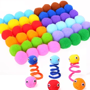 

DIY Plush Toy Assorted 1cm 1.5cm 2cm 3cm 4cm Mixed Color Soft Fluffy Pom Poms Pompoms Stuffed & Plush Toy for Baby