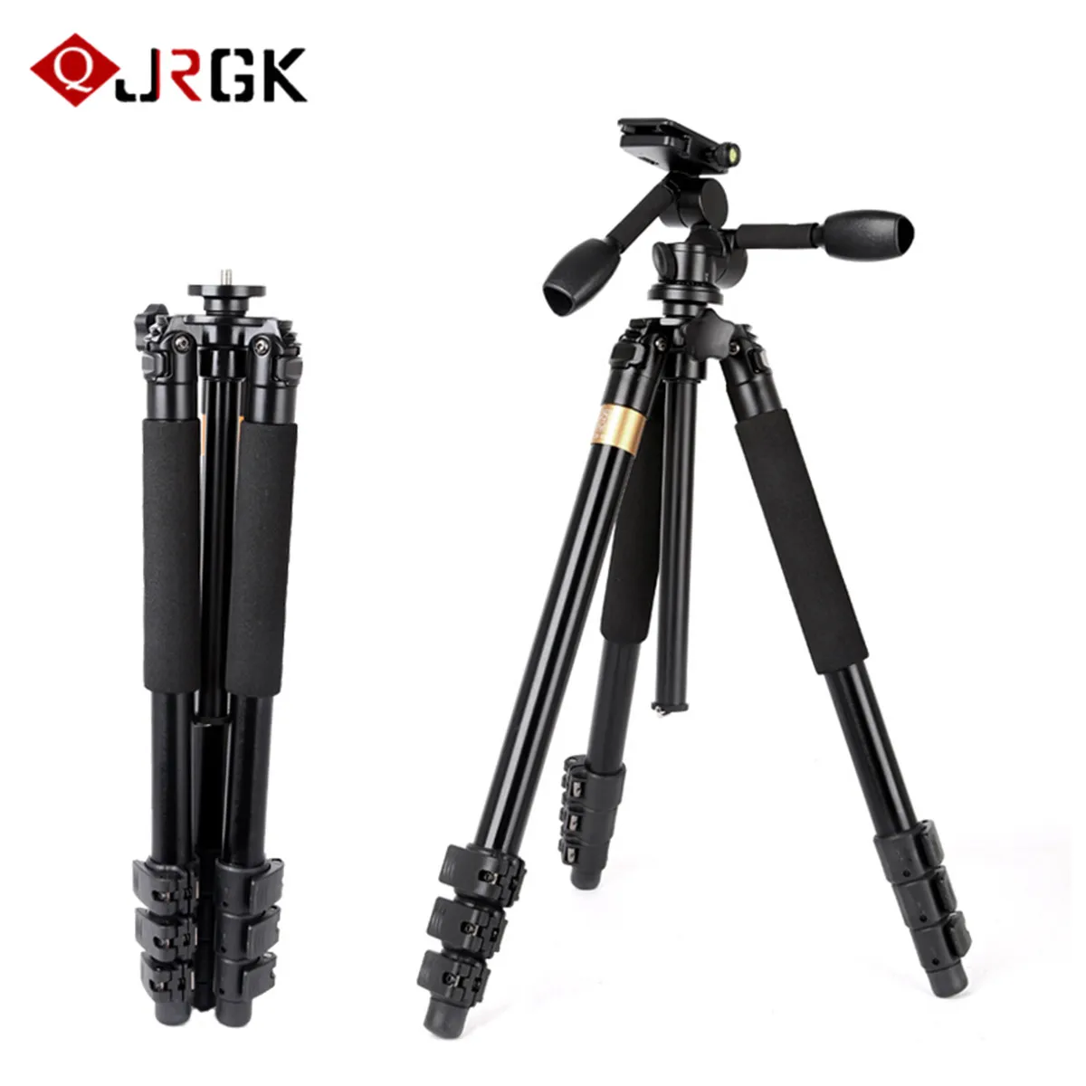 

JRGK Q620 Camera Tripod + Panoramic Head Stable Heavy Camera Stand for Telephoto Lens Recorder Camcorder Professional DSLR Video