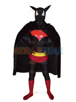 

Free Shipping Superhero Batman costume the most classic halloween Black & Red Batman Superhero Costume