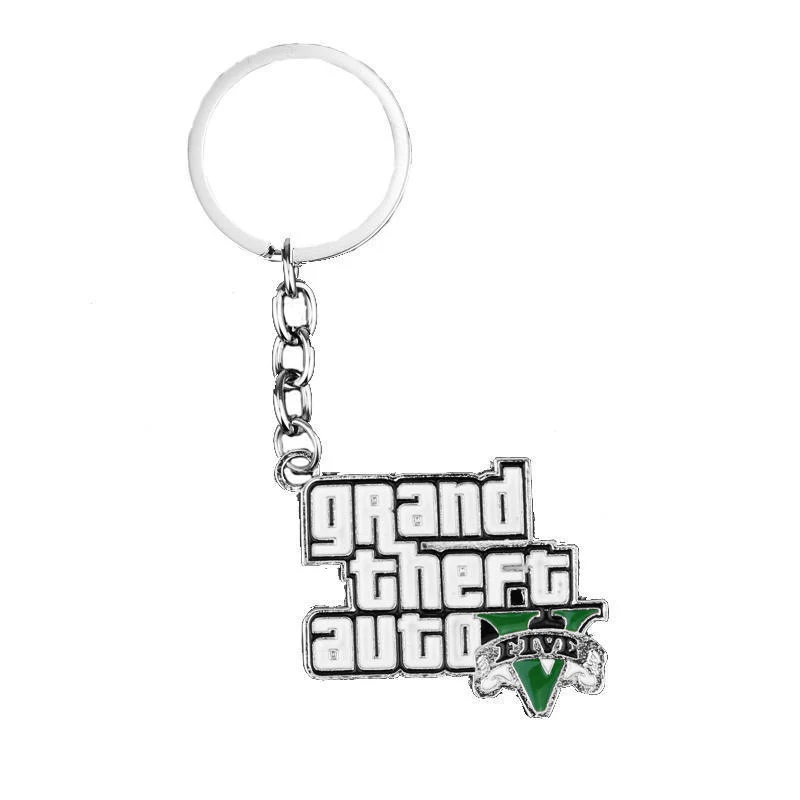 

Hot Movie GTA5 Keyring Game Grand Theft Auto V Letter Keychain Alloy Key Rings For Gift Chaveiro Accessories