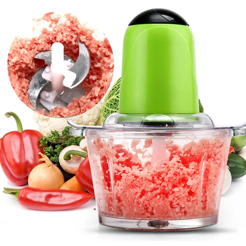 Portable Blender 2L Electric Kitchen Chopper Shredder Food Chopper Meat Grinder Multifunctional Household Food Processor Meat