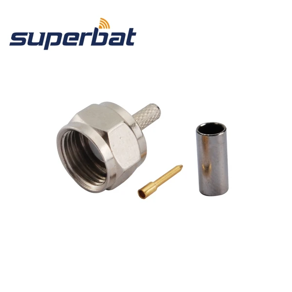 

Superbat 10 pcs 75 Ohm F Crimp Plug Male RF Connector for RG179 Free Shipping