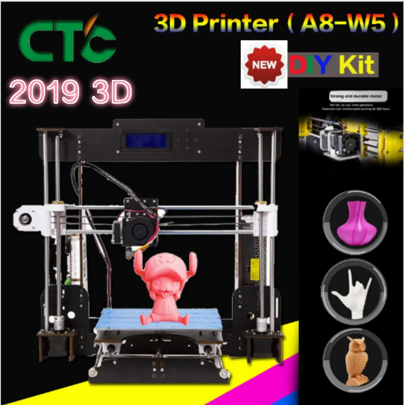 

2019 Upgraded A8-W5 3D printer Reprap i3 nozzle aluminum alloy Pritner focus DIY Kit filament resume power failure