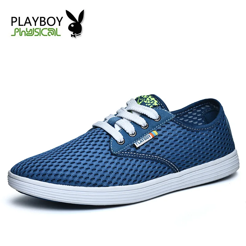 PLAYBOY; кожаная мужская обувь; chaussure homme; мужская обувь, скидки schoenen; лето на плоской подошве; повседневные лоферы; дышащая обувь - Цвет: Navy blue