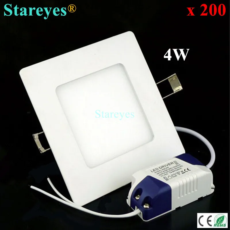 Free shipping 200 pcs Square led panel light 4W 400LM AC85-265V 2835 SMD ceiling Downlight lamp lighting | Лампы и освещение