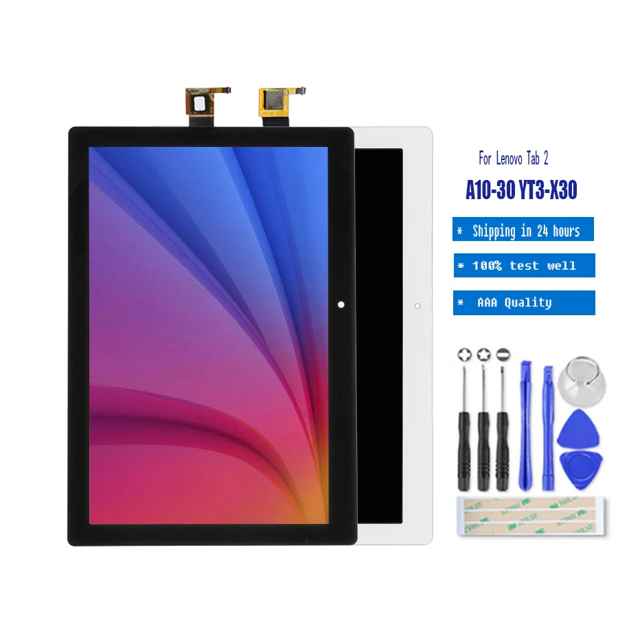 

10.1" For Lenovo Tab 2 A10-30 YT3-X30 X30F TB2-X30F TB2-X30l A6500 LCD Display With Touch Screen Digitizer Sensor Frame