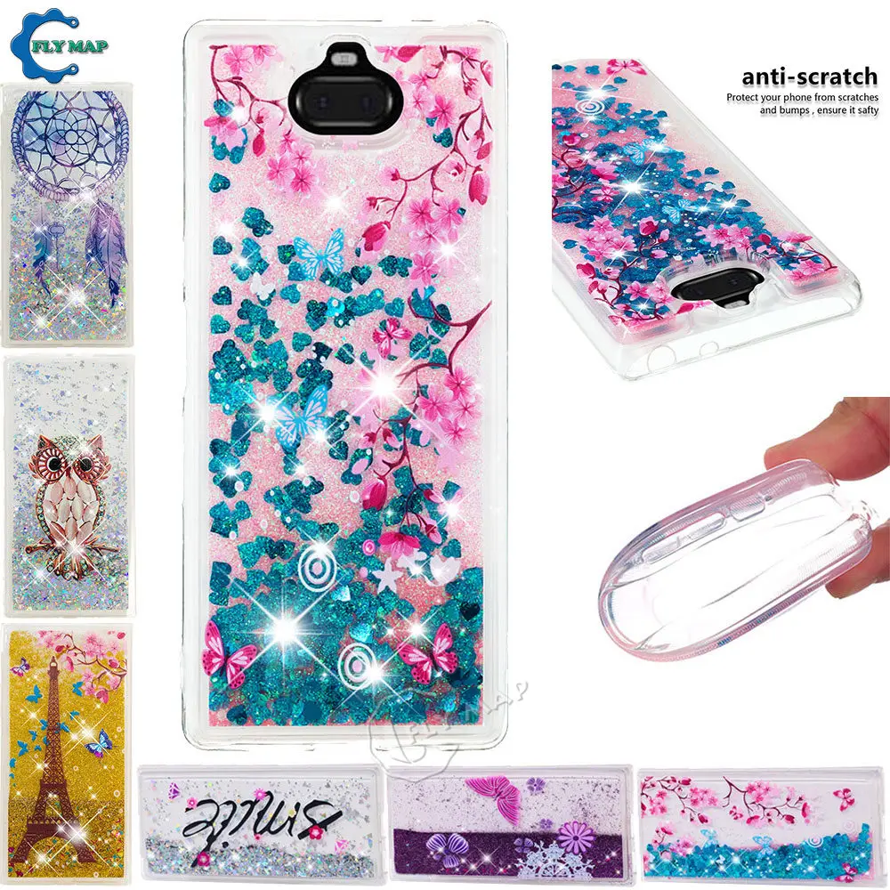 Quicksand Case for Sony Xperia 10 Plus I3213 I3223 Dynamic Liquid Glitter Stars Phone Cover 10+ I4213 I4293 |