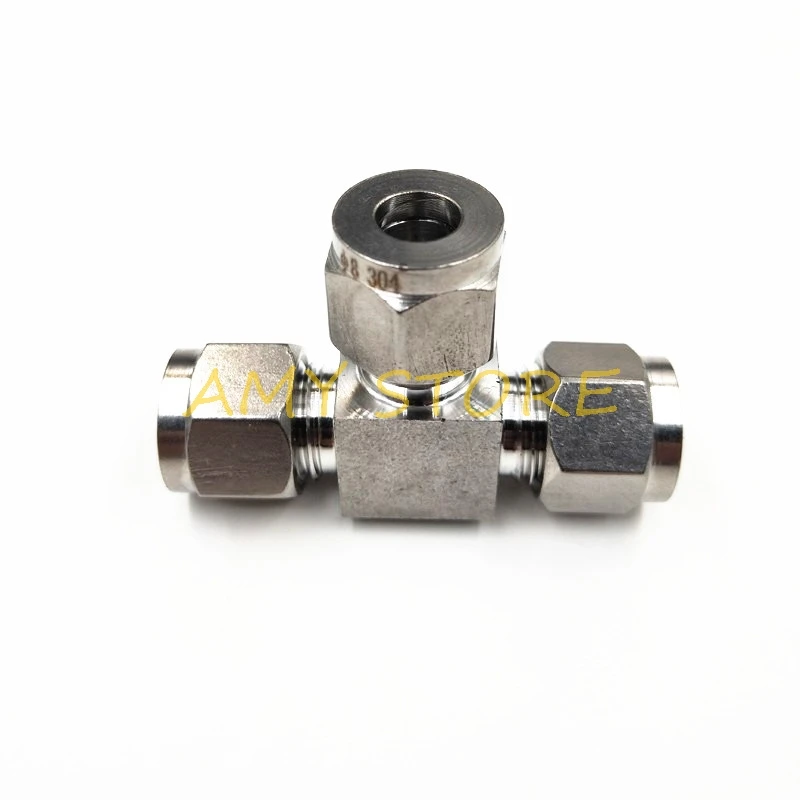 Stainless Steel SS304 Single Tee Quick Ferrule Connector Pipe Fittings 1/8&quot 1/4&quot 3/8&quot 1/2&quot 3 4 6 8 10 12 14 16mm Equal Reduce |