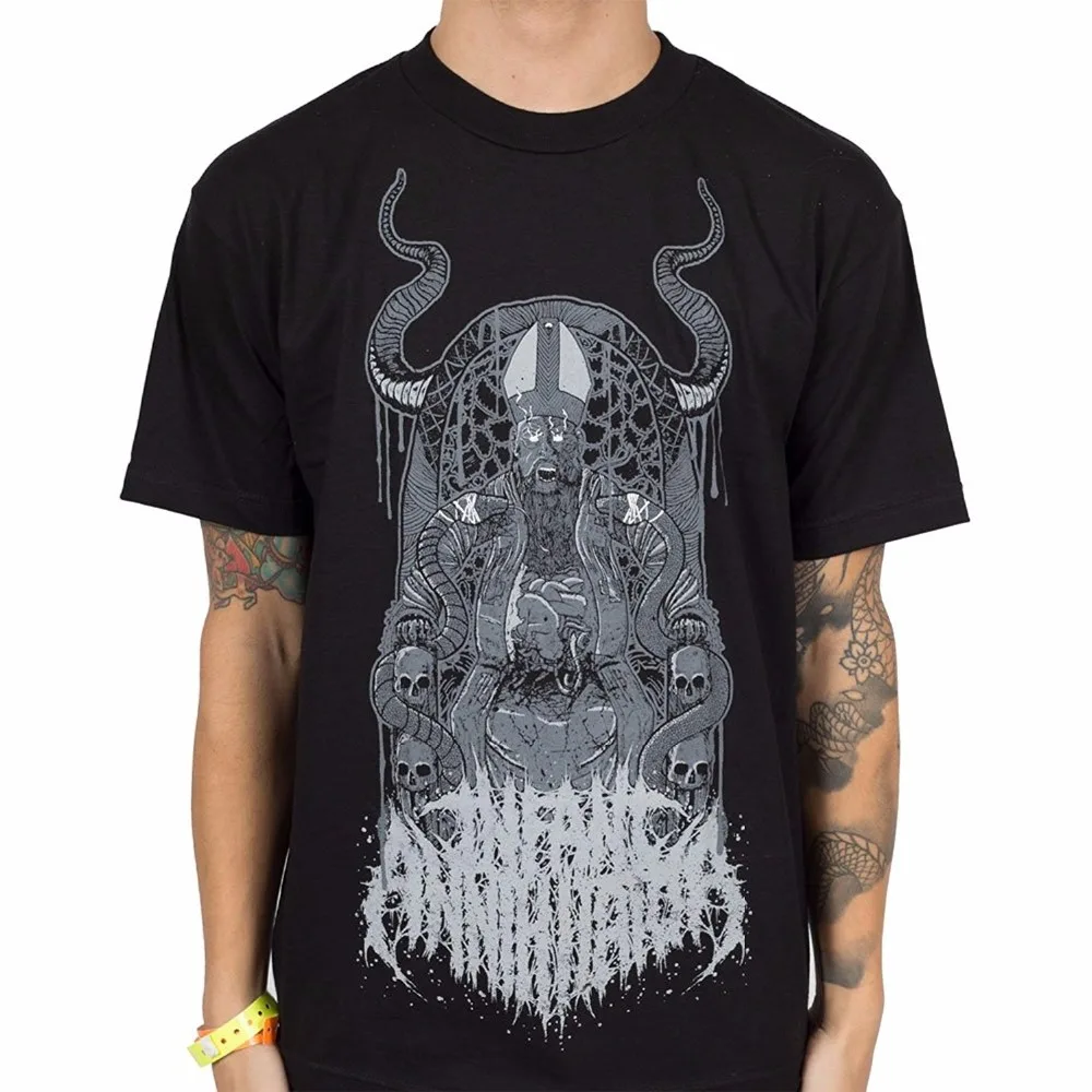 Crazy T Shirts Infant Annihilator Men's Priest Throne Cotton T-Shirt Black Short Sleeve Men Fashion 2018 Crew Neck Tees