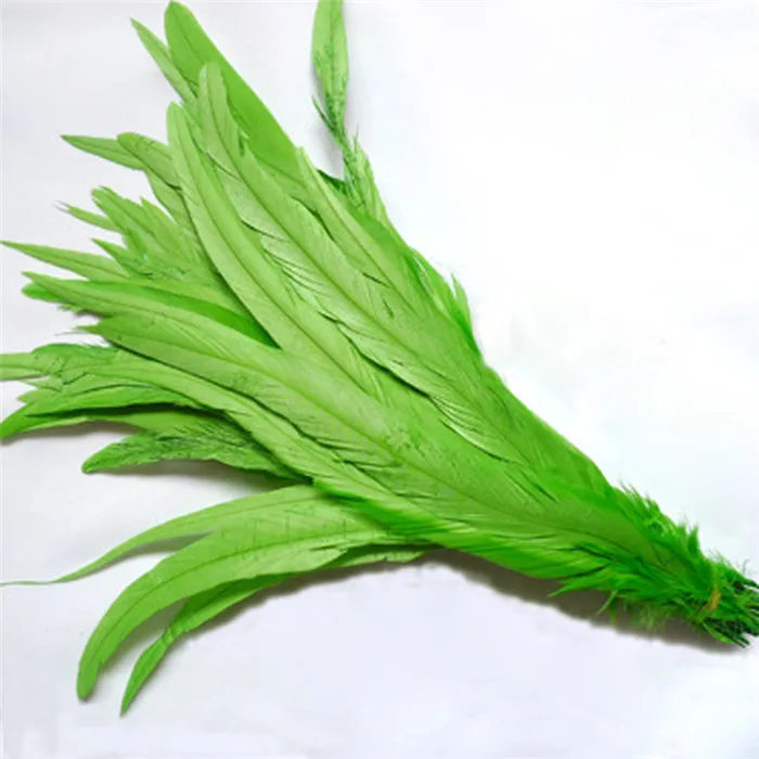 9 apple green rooster tail feather