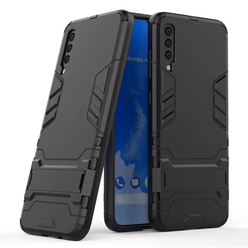 

Armor Shockproof Case for Samsung Galaxy A70 SM-A705F 3D Shield PC+Silicone Phone Case Cover for Samsung Galaxy A70 Case Fundas