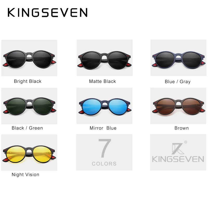 Солнцезащитные очки KINGSEVEN TR90 для мужчин и женщин винтажные поляризационные