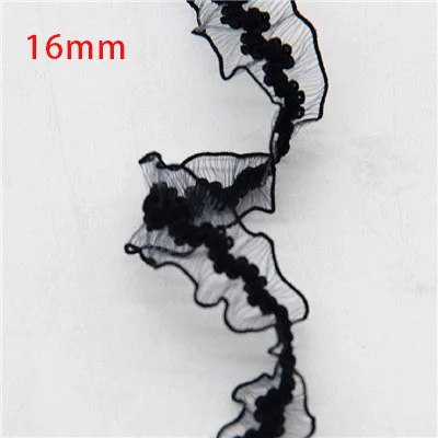 12/15/16/20 мм черный кружевной Эластичная лента края пояса резиновая щетка для волос, Эластичная лента s нейлоновая тесьма DIY брюки бюстгальтер аксессуары для шитья 2 м - Цвет: 16mm black