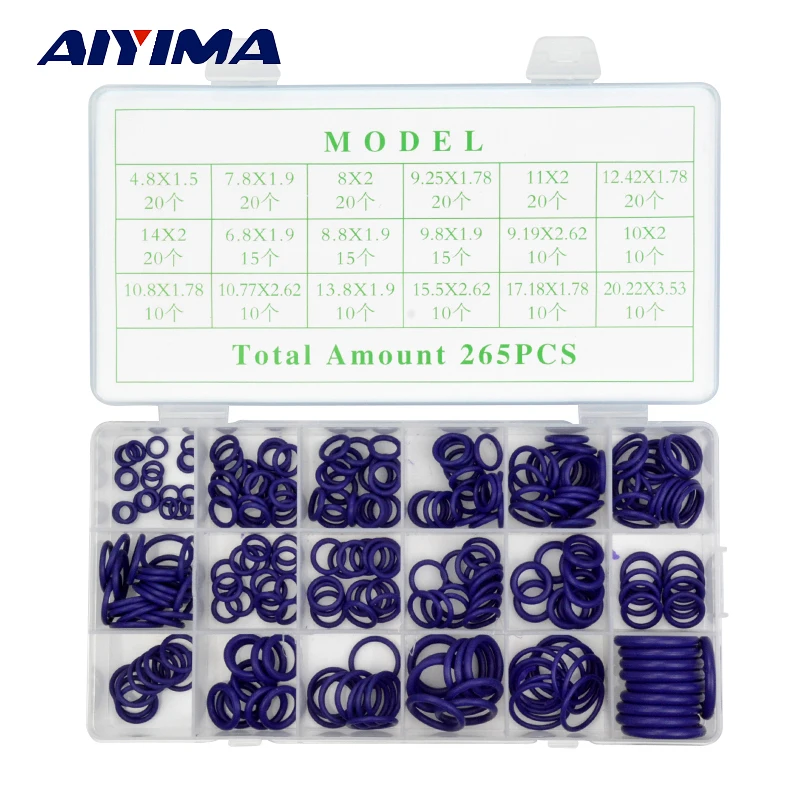 

265pcs Rubber O Ring Oring Seal Plumbing Garage Set Kit 18 Sizes With Case