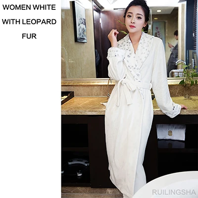 Femme роскошный меховой Шелковый мягкий удлиненный халат кимоно Банный халат для женщин теплый халат невесты пеньюар невесты халаты для свадьбы - Цвет: Women White