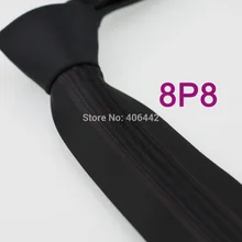 Yibei Coachella связи Для мужчин узкие галстук Дизайн Черный Узел контрастный черный с красной линии полосой микрофибры галстук SLIM галстук