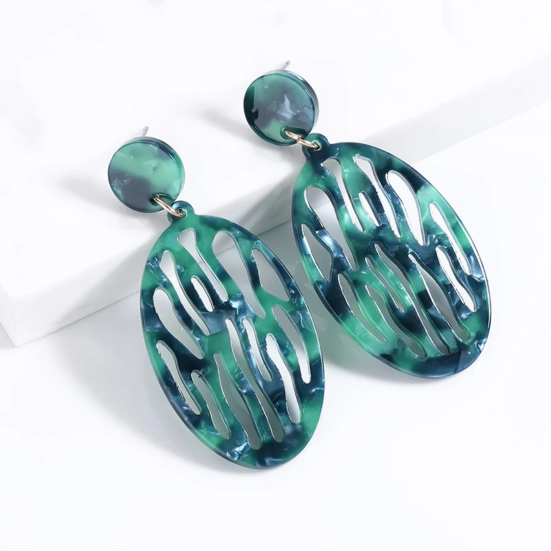 

2018 Christmas giftsTrendy Irregular Hollow Acid Acrylic Earrings for Women Elegant Design Jewelry pendientes oorbellen Brincos