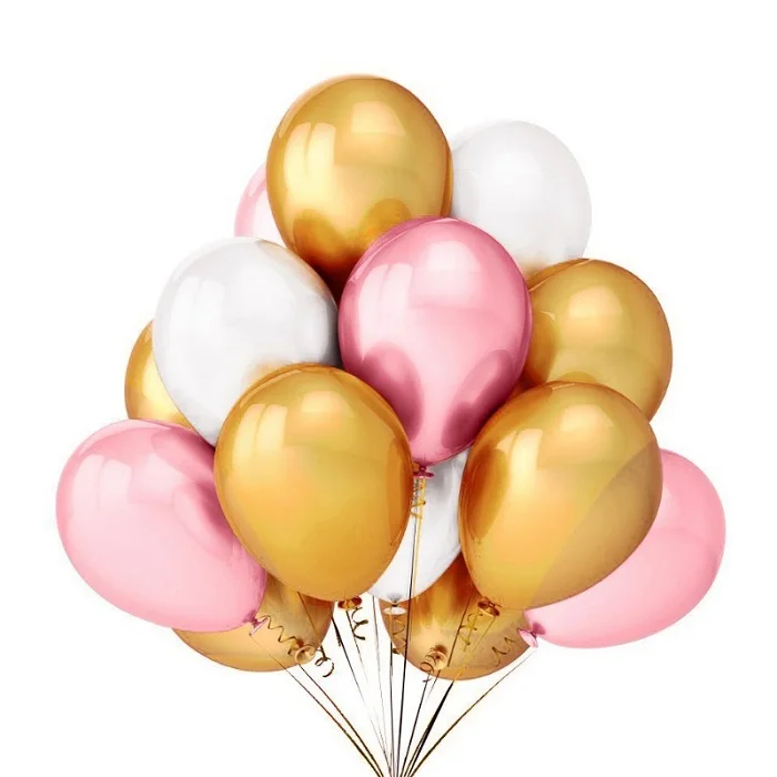 10 шт./партия 12 дюймов перламутровые розовые золотые воздушные шары из белого латекса Свадебные Надувные Декорации для вечеринки гелиевые воздушные шары - Цвет: pink gold white
