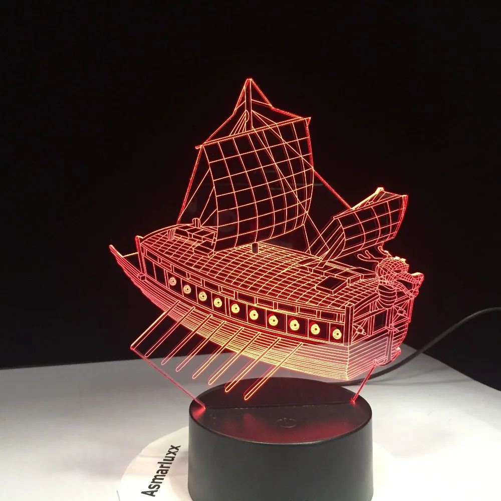 

Ancient Sailing Boat 3D Night Light LED 7 Color Changing USB Bluetooth stereo Lamp Sitting Room Lights Energy-Saving Lamp