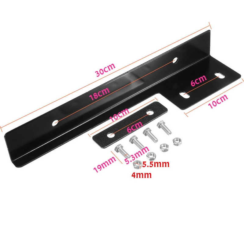 Universal Aluminum Front License Plate Mounting Relocate Bracket Holder Bar